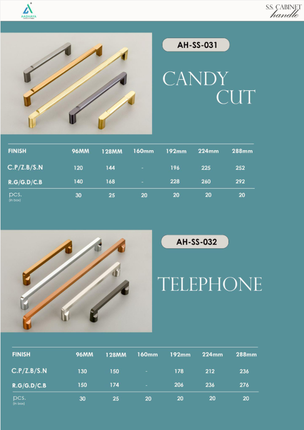 Stainless steel handle collection