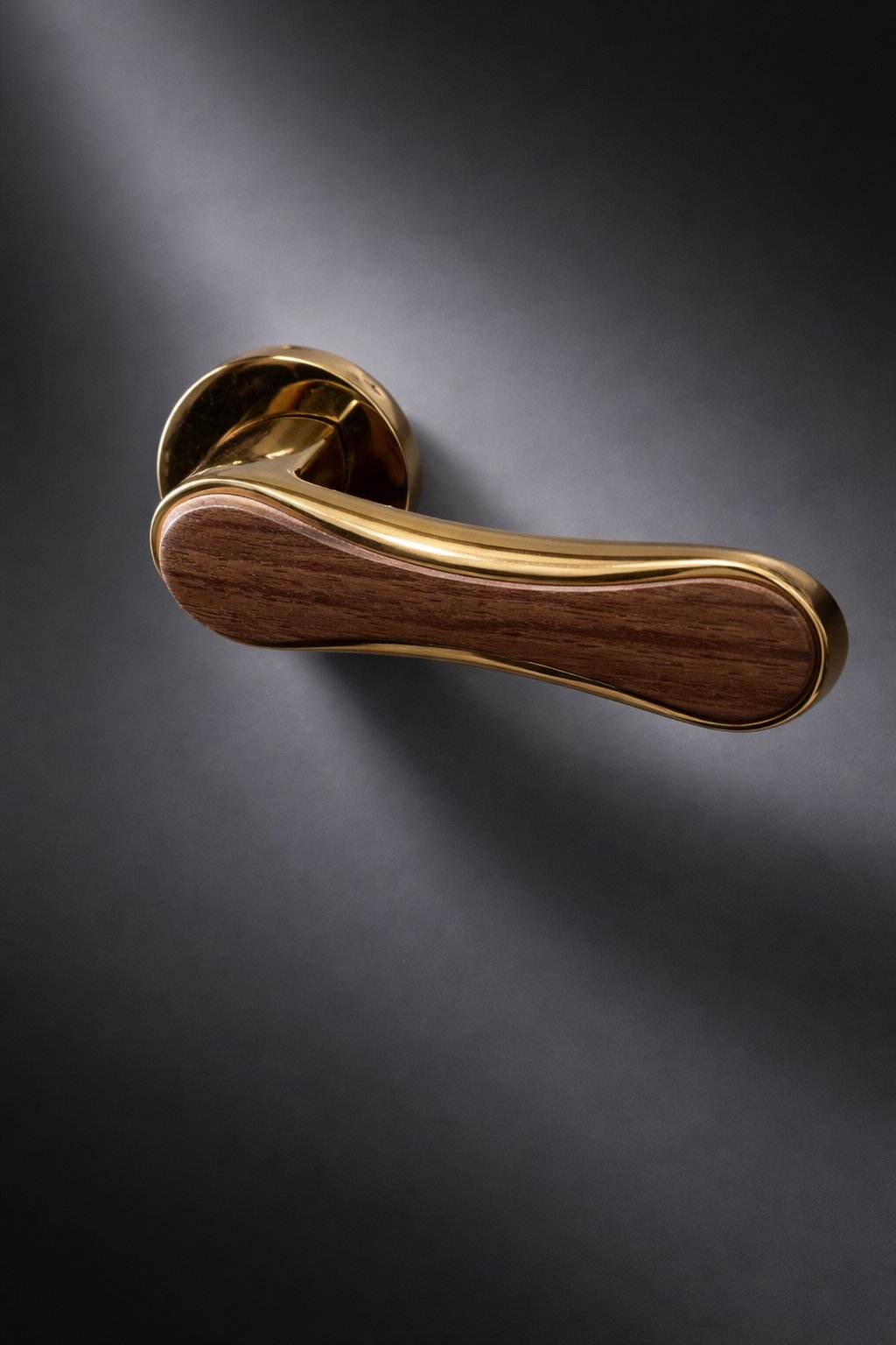 Heritage brass and wood handle finish